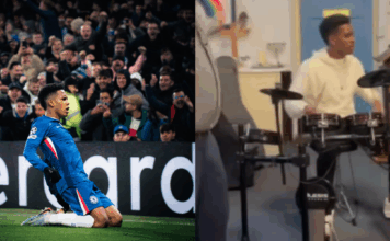 Atacante Estevão Willian toca bateria em culto de igreja em Londres
